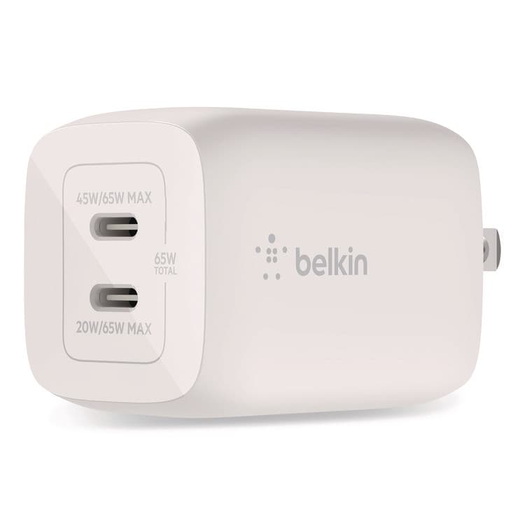 BELKIN COMPONENTS BOOST CHARGE Pro Dual USB-C GaN Wall Charger with PPS, White (BLKWCH013DQWH)