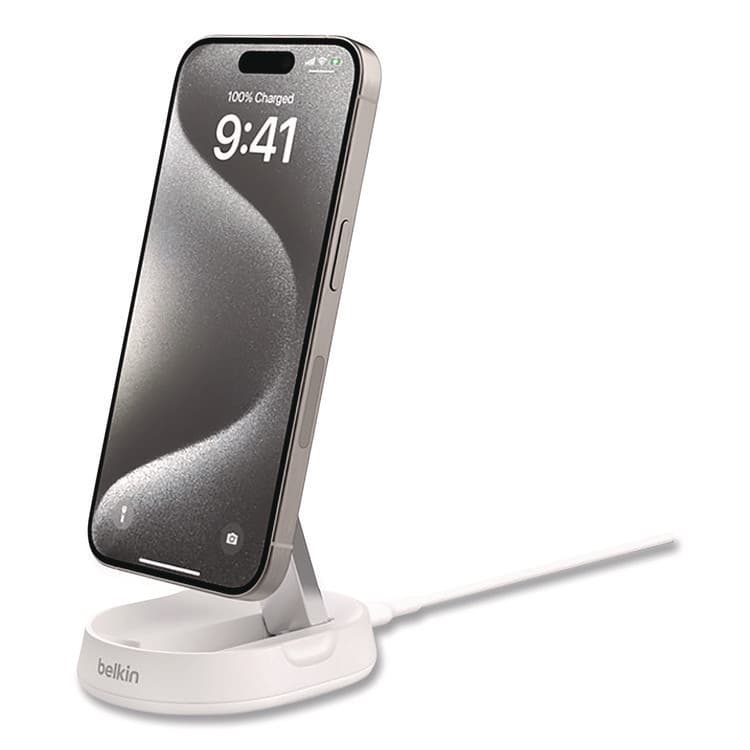 BELKIN COMPONENTS BOOST CHARGE Pro Convertible Magnetic Wireless Charging Stand, Qi2 Wireless Charging, 15 W, White (BLKWIA008TTWH) thumbnail 3