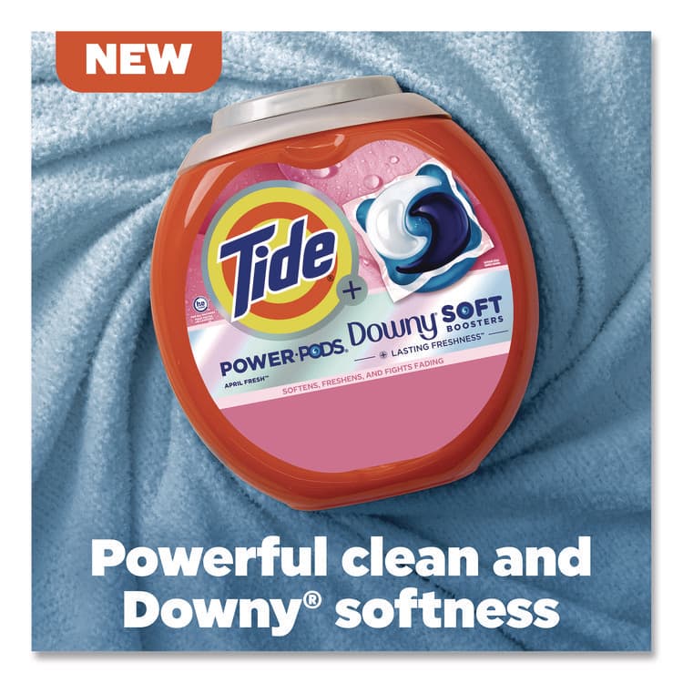 PROCTER & GAMBLE Power PODS Plus Downy Laundry Detergent, April Fresh Scent, 98 oz Tub, 63 Pods/Tub (PGC11807) thumbnail 3