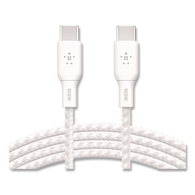 BELKIN COMPONENTS BOOST CHARGE Braided USB-C to USB-C Cable, 100 W Power Delivery, 6.6 ft, White, 2/Pack (BLKCAB014BT2MWH) thumbnail 3