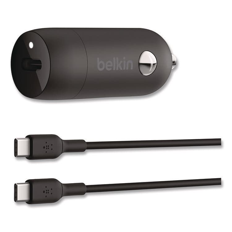BELKIN COMPONENTS BOOST CHARGE USB-PD Car Charger + USB-C to USB-C Cable, 30 W, USB-C, Black (BLKCCA004BT1MBK) thumbnail 4