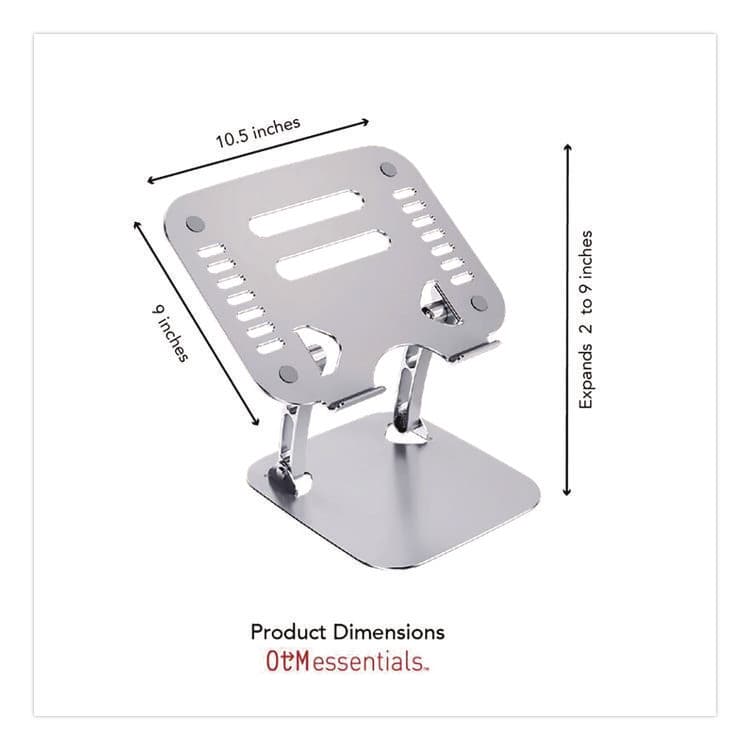 CENTON ELECTRONICS . Adjustable Laptop Riser Stand, 10.62" x 9" x 1.5" to 5", Silver (CELOBA2A) thumbnail 2