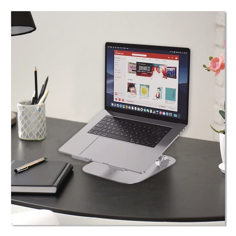 CENTON ELECTRONICS . Adjustable Laptop Riser Stand, 10.62" x 9" x 1.5" to 5", Silver (CELOBA2A) thumbnail 4