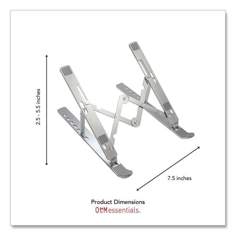 CENTON ELECTRONICS . Portable Laptop Riser Stand, 11.85" x 2.5" to 5.5", Silver (CELOBA2E) thumbnail 2