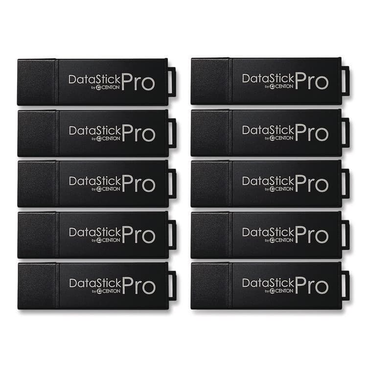 CENTON ELECTRONICS . DataStick Pro USB 3.2 Type A Flash Drive, 32 GB, Black, 10/Pack (CELS1U3P632G10B)