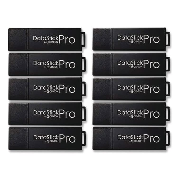 CENTON ELECTRONICS . DataStick Pro USB 3.2 Type A Flash Drive, 64 GB, Black, 10/Pack (CELS1U3P664G10B)