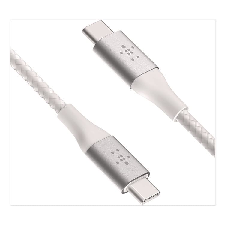 BELKIN COMPONENTS BOOST CHARGE Braided USB-C to USB-C Cable, 6.6 ft, White (BLKCAB004BT2MWH) thumbnail 4