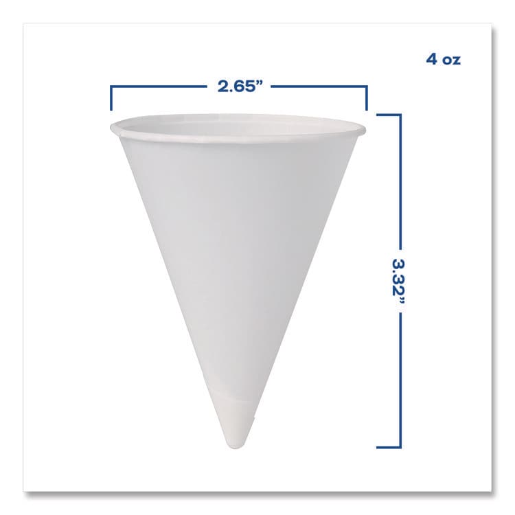 DART Cone Water Cups, ProPlanet Seal, 4 oz, Paper, White, 200/Bag, 25 Bags/Carton (SCC4BRCT) thumbnail 2