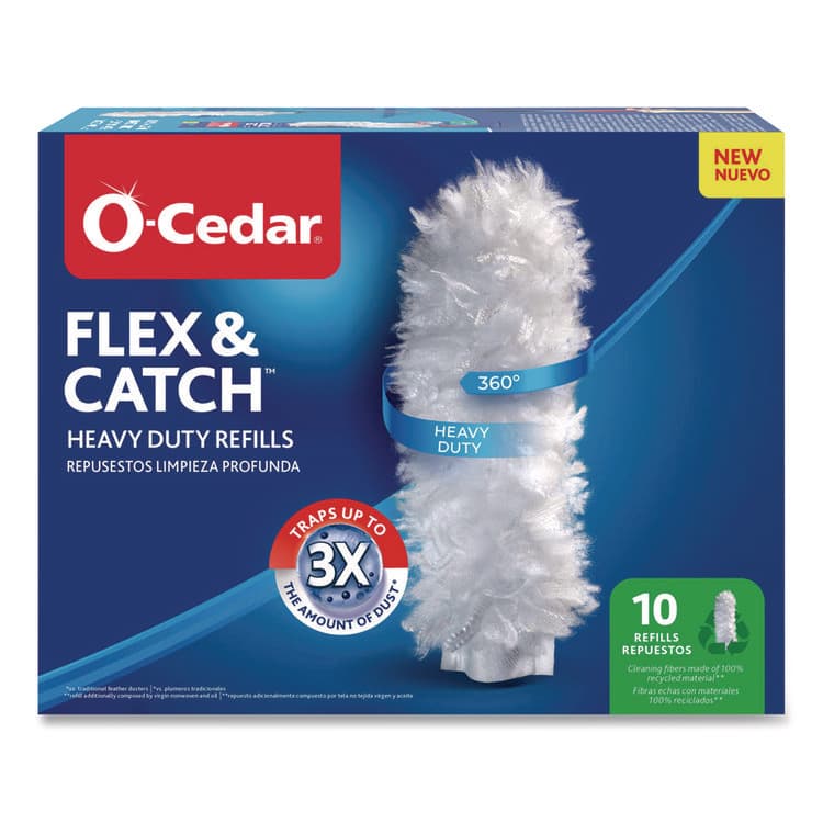FREUDENBERG HOUSEHOLD PRODUCTS Flex and Catch Duster Heavy-Duty Refills, Polyester, White, 10/Pack (FHD172170PK)