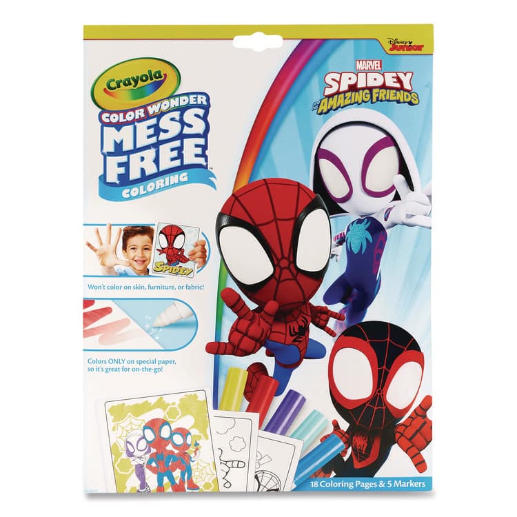 BINNEY & SMITH / CRAYOLA Spidey and His Amazing Friends Color Wonder Kit, Includes Five Markers, Ages 3 and Up, 18 Pages (CYO752784) thumbnail 2