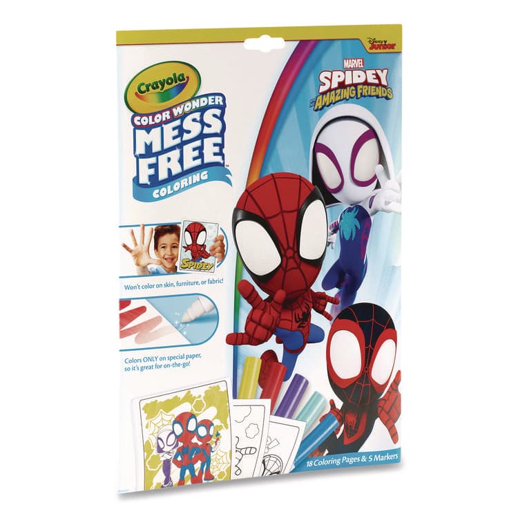 BINNEY & SMITH / CRAYOLA Spidey and His Amazing Friends Color Wonder Kit, Includes Five Markers, Ages 3 and Up, 18 Pages (CYO752784) thumbnail 3