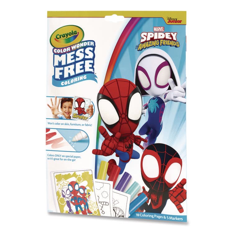 BINNEY & SMITH / CRAYOLA Spidey and His Amazing Friends Color Wonder Kit, Includes Five Markers, Ages 3 and Up, 18 Pages (CYO752784) thumbnail 4