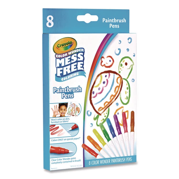 BINNEY & SMITH / CRAYOLA Color Wonder Paintbrush Pens, Assorted Colors, 8/Pack (CYO752858) thumbnail 3
