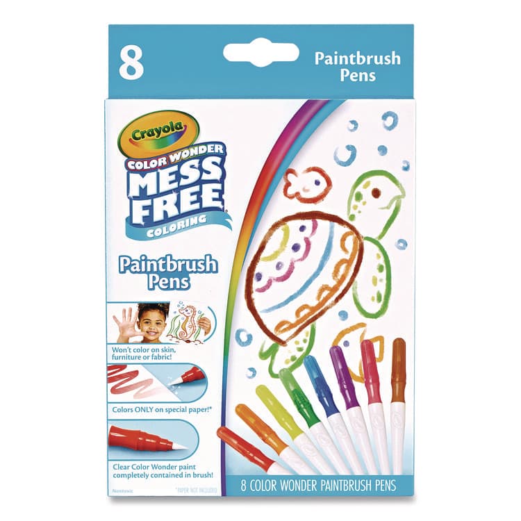 BINNEY & SMITH / CRAYOLA Color Wonder Paintbrush Pens, Assorted Colors, 8/Pack (CYO752858)