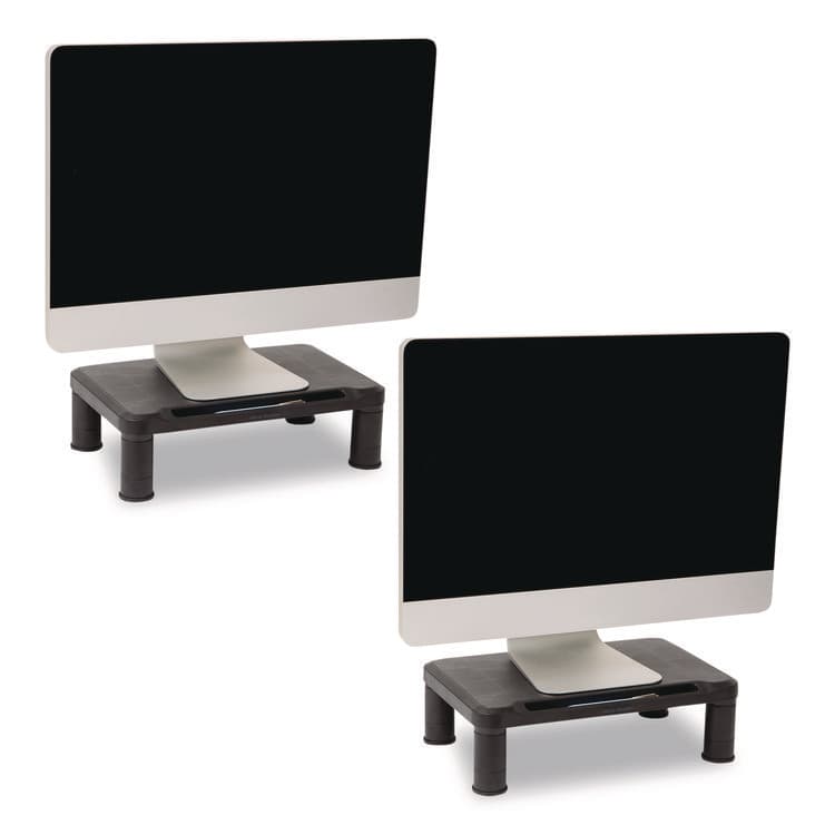 EMS MIND READER LLC Adjustable Rectangular Monitor Stand, 14.5" x 10.5" x 2.5" to 5.25", Black, Supports 50 lb, 2/Pack (EMS2SMPLMONBLK) thumbnail 4