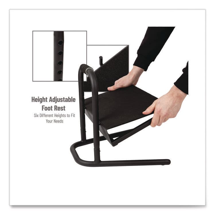 EMS MIND READER LLC Adjustable Height Tilt Foot Rest, 14.25 x 15 d x 14.5 h, Black (EMSFTHEIGHTBLK) thumbnail 4