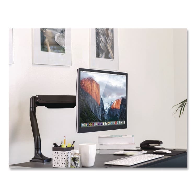 MOUNT-IT! Single Monitor Gas-Spring Mounting Arm, For 13" to 32" Monitors, 360 Degree Rotation, +/-45 Degree Tilt, Black, Supports 20lb (MNIMI1771BLACK) thumbnail 2