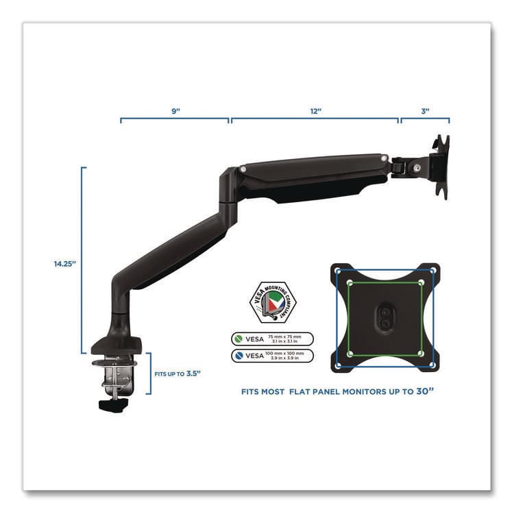 MOUNT-IT! Single Monitor Gas-Spring Mounting Arm, For 13" to 32" Monitors, 360 Degree Rotation, +/-45 Degree Tilt, Black, Supports 20lb (MNIMI1771BLACK) thumbnail 4