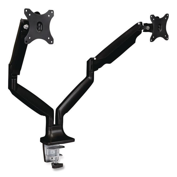 MOUNT-IT! Dual Monitor Gas-Spring Mounting Arm, For 13" to 32" Monitors, 360 Degree Rotation, +/-45 Degree Tilt, Black, Supports 20 lb (MNIMI1772BLACK)