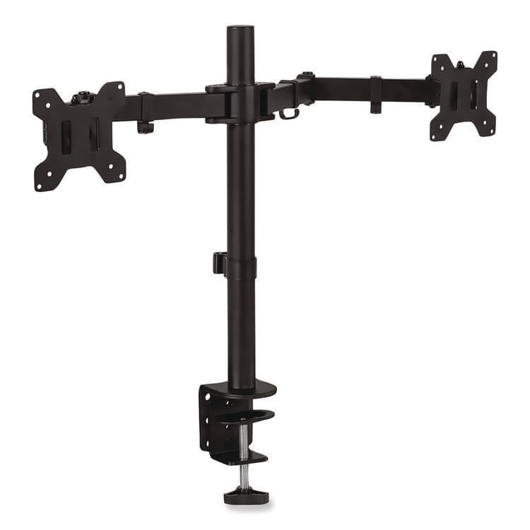 MOUNT-IT! Full Motion Dual Monitor Desktop Mount, For 17" to 27" Monitors, 360 Degree Rotation, +/-90 Degree Tilt, Black, Supports 22lb (MNIMI2752)
