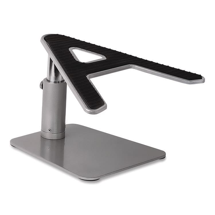 MOUNT-IT! Adjustable Height Laptop Riser, 10" x 10.5" Platform, Silver/Black, Supports Up to 33 lbs (MNIMI7271)