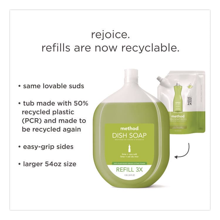 METHOD PRODUCTS . Dish Soap Refill, Lime and Sea Salt Scent, 54 oz Bottle (MTH359411) thumbnail 2