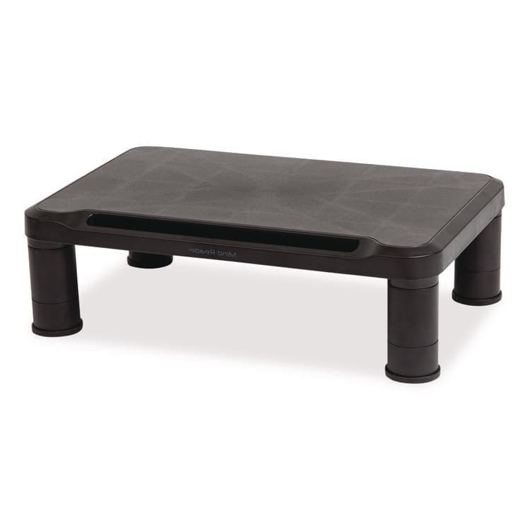 EMS MIND READER LLC Adjustable Rectangular Monitor Stand, 14.5" x 10.5" x 2.5" to 5.25", Black, Supports 50 lb, 2/Pack (EMS2SMPLMONBLK) thumbnail 2