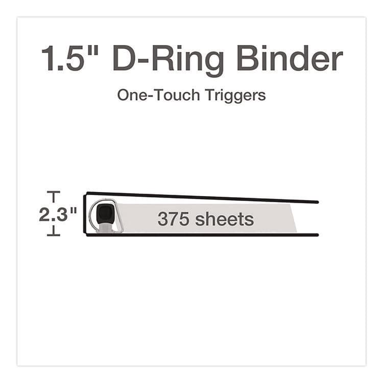 CARDINAL BRANDS . Premier Easy Open ClearVue Locking Slant-D Ring Binder, 3 Rings, 1.5" Capacity, 11 x 8.5, Black (CRD10311) thumbnail 2