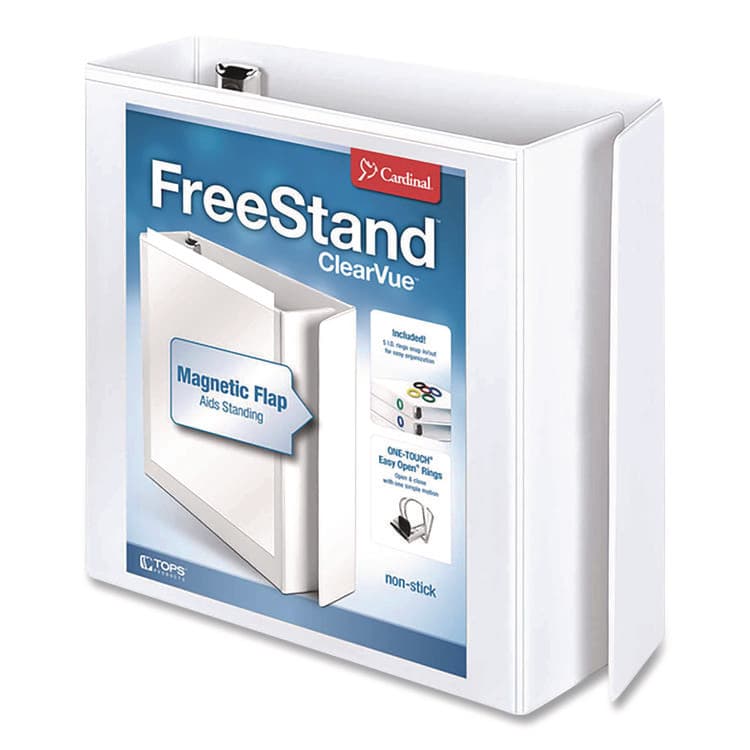 CARDINAL BRANDS . FreeStand Easy Open Locking Slant-D Ring Binder, 3 Rings, 3" Capacity, 11 x 8.5, White (CRD43130)