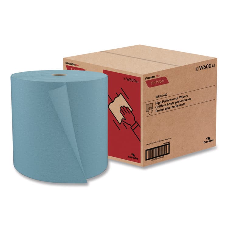 CASCADES TISSUE GROUP Tuff-Job Spunlace Towels, Blue, Jumbo Roll, 12 x 13, 955/Roll (CSDW600)