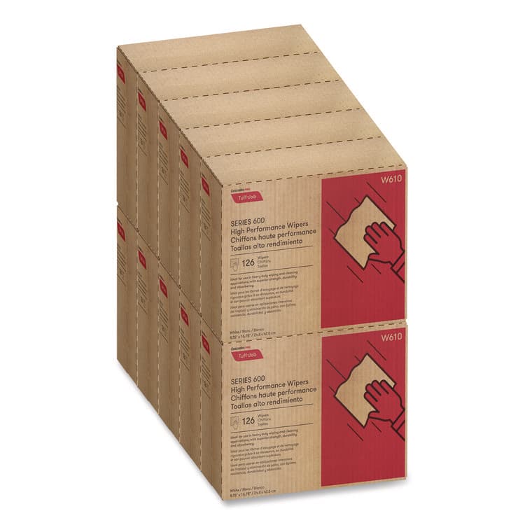 CASCADES TISSUE GROUP Tuff-Job S600 High Performance Wipers, 9 3/4 x 16 3/4, 126/Box, 10 Box/Carton (CSDW610) thumbnail 4