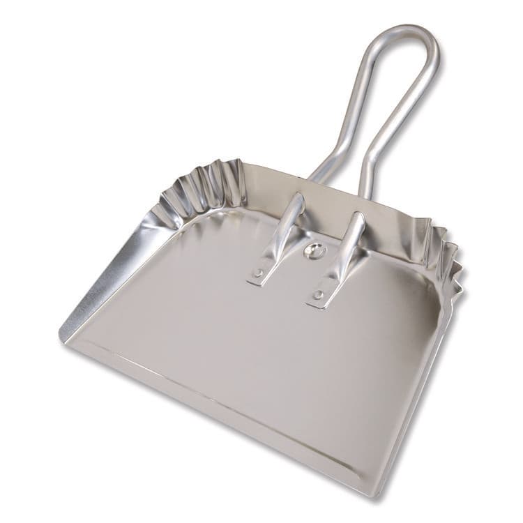 QUICKIE Bulldozer Dust Pan, 17" w, Aluminum Handle, Silver (BUO428)