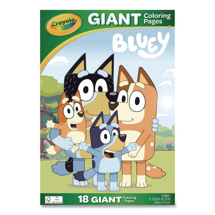 BINNEY & SMITH / CRAYOLA Bluey Giant Coloring Pages, Ages 3 and Up, 18.88 x 12.13 Sheets, 18 Pages (CYO42663)