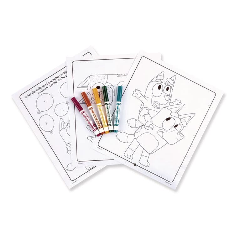 BINNEY & SMITH / CRAYOLA Bluey Color and Sticker Activity Set, Includes Five Markers, Ages 3 and Up, 32 Pages (CYO42743) thumbnail 4