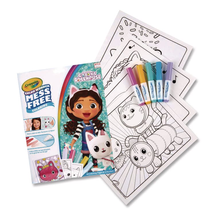 BINNEY & SMITH / CRAYOLA Gabby's Dollhouse Color Wonder Kit, Includes Five Markers, Ages 3 and Up, 18 Pages (CYO752835) thumbnail 2