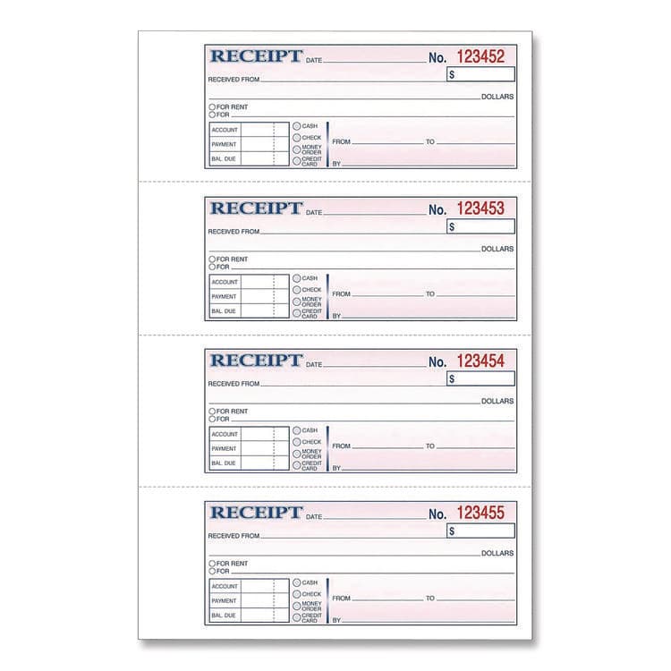 CARDINAL BRANDS . Money/Rent Receipt Book, Two-Part Carbonless, 7.13 x 2.75, 200 Forms Total (ABFDC1182)