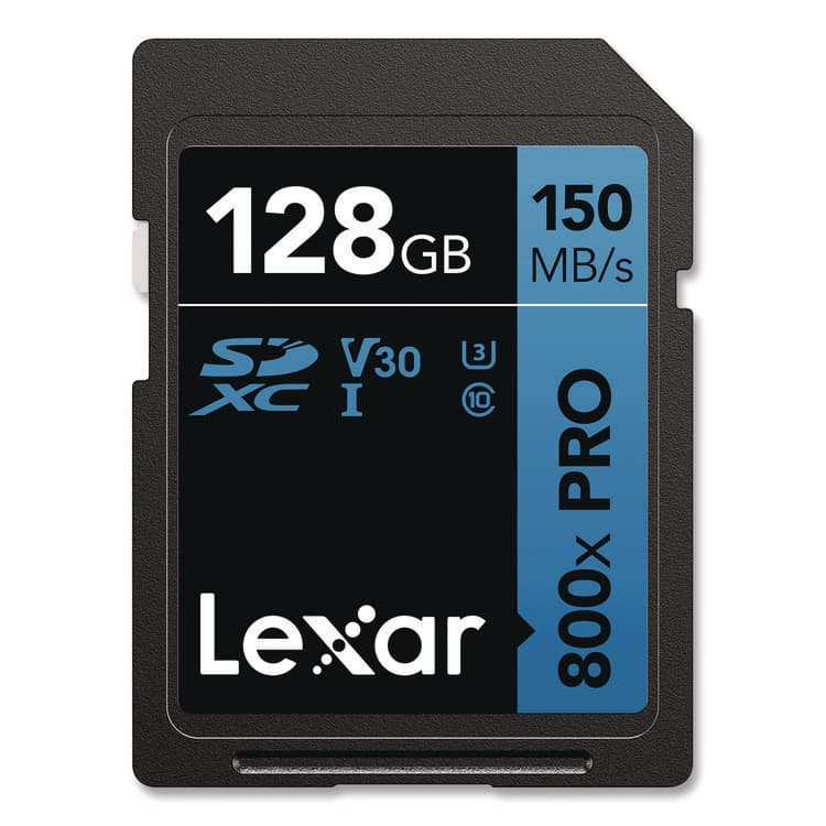 LEXAR MEDIA . High-Performance PRO BLUE Series SDXC Memory Card, UHS-I V30 U1 Class 10, 128 GB (LXRLSD800P128GB)