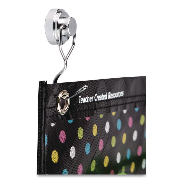 TEACHER CREATED RESOURCES Magnetic Classroom Hooks, 5.25" Long Hook, 3.75" Diameter Base, Silver, 2/Pack (TCR20787) thumbnail 2