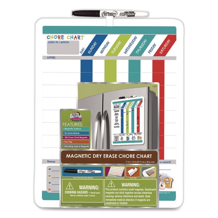 THE BOARD DUDES Magnetic Dry-Erase Colors Chore Chart, 11 x 14 (BDUDFB55) thumbnail 2
