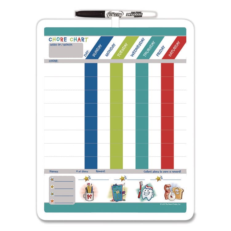 THE BOARD DUDES Magnetic Dry-Erase Colors Chore Chart, 11 x 14 (BDUDFB55)