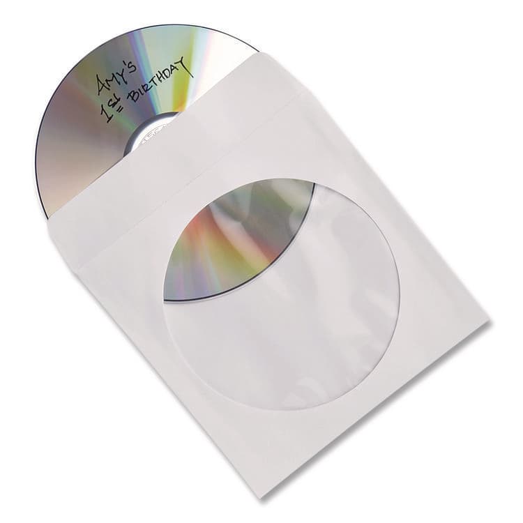 VERBATIM CORPORATION CD/DVD Sleeves, 1 Disc Capacity, Clear/White, 50/Box (VER70126) thumbnail 2