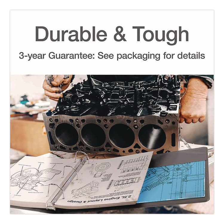 CARDINAL BRANDS . XtraLife ClearVue Non-Stick Slant-D Ring Binder, 3 Rings, 1" Capacity, 11 x 8.5, Black (CRD26301) thumbnail 2