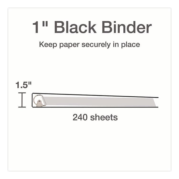 CARDINAL BRANDS . XtraLife ClearVue Non-Stick Slant-D Ring Binder, 3 Rings, 1" Capacity, 11 x 8.5, Black (CRD26301) thumbnail 3