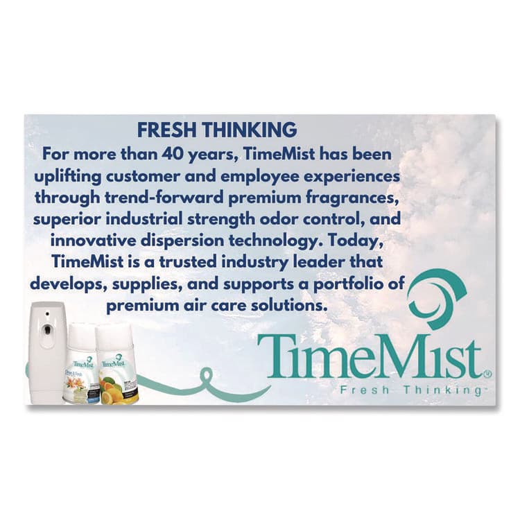 ZEP . Premium Metered Air Freshener Refill, Baby Powder, 7.1 oz Aerosol Spray, 12/Carton (TMS1042686) thumbnail 2