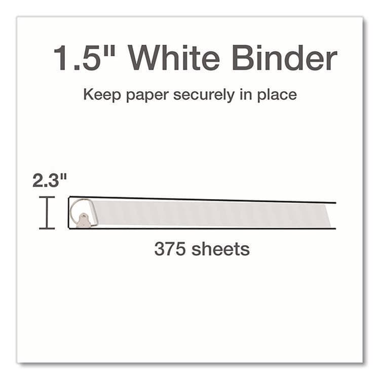 CARDINAL BRANDS . XtraLife ClearVue Non-Stick Slant-D Ring Binder, 3 Rings, 1.5" Capacity, 11 x 8.5, White (CRD26310) thumbnail 3