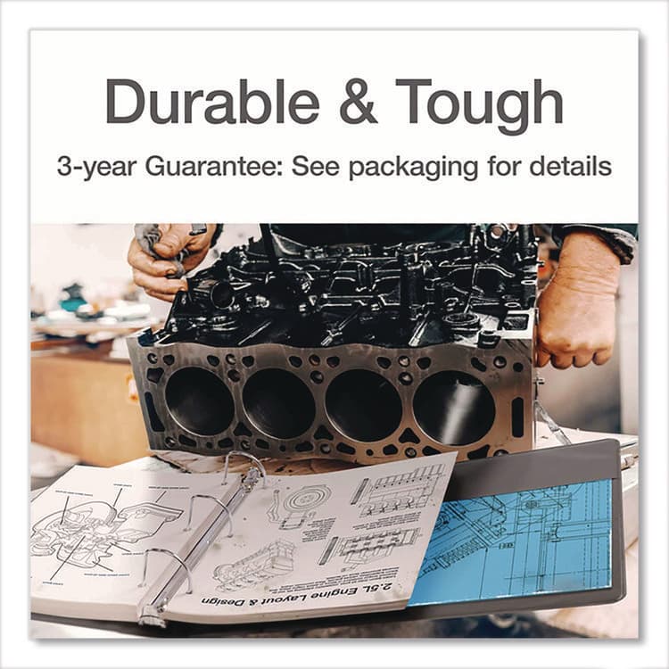 CARDINAL BRANDS . XtraLife ClearVue Non-Stick Slant-D Ring Binder, 3 Rings, 2" Capacity, 11 x 8.5, Black (CRD26321) thumbnail 2