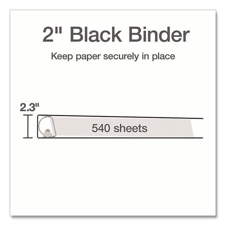 CARDINAL BRANDS . XtraLife ClearVue Non-Stick Slant-D Ring Binder, 3 Rings, 2" Capacity, 11 x 8.5, Black (CRD26321) thumbnail 3