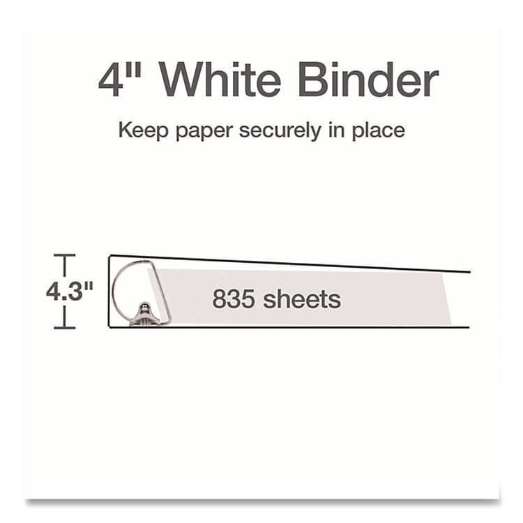 CARDINAL BRANDS . XtraLife ClearVue Non-Stick Slant-D Ring Binder, 3 Rings, 4" Capacity, 11 x 8.5, White (CRD26340) thumbnail 3