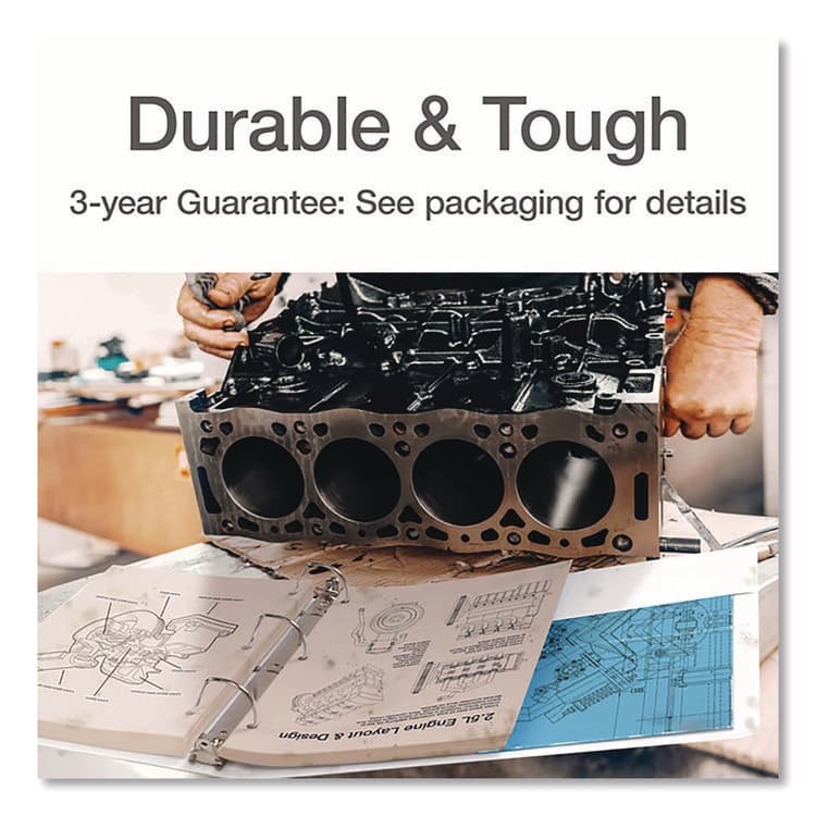 CARDINAL BRANDS . XtraLife ClearVue Non-Stick Slant-D Ring Binder, 3 Rings, 5" Capacity, 11 x 8.5, White (CRD26350) thumbnail 2