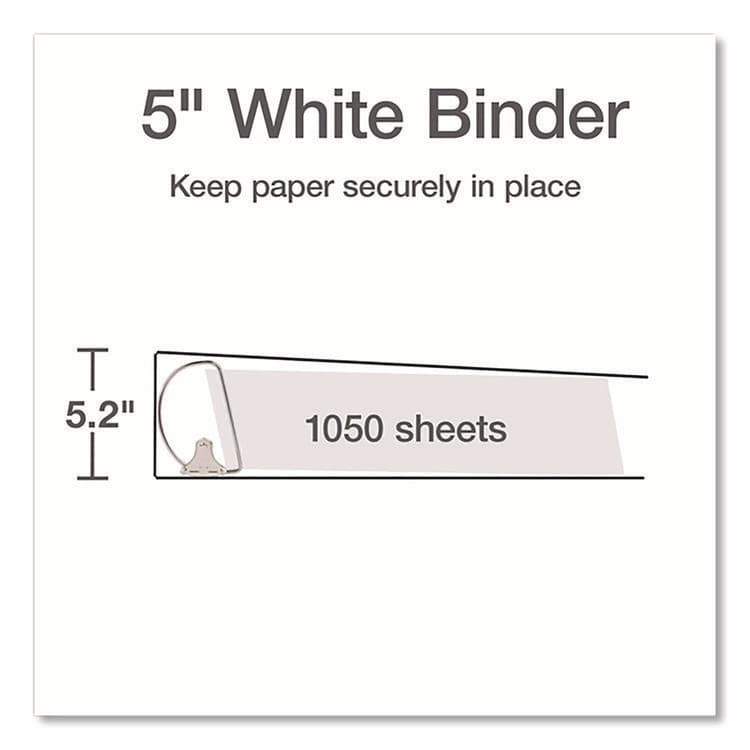 CARDINAL BRANDS . XtraLife ClearVue Non-Stick Slant-D Ring Binder, 3 Rings, 5" Capacity, 11 x 8.5, White (CRD26350) thumbnail 3
